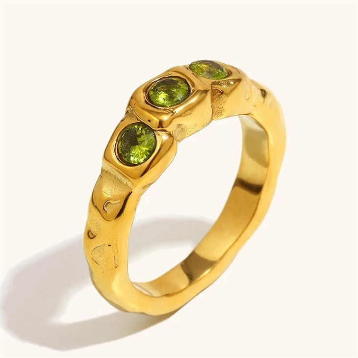 3 Stone Molten Ring high quality