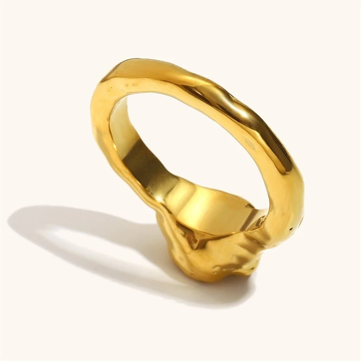 Champagne CZ Molten Ring high quality