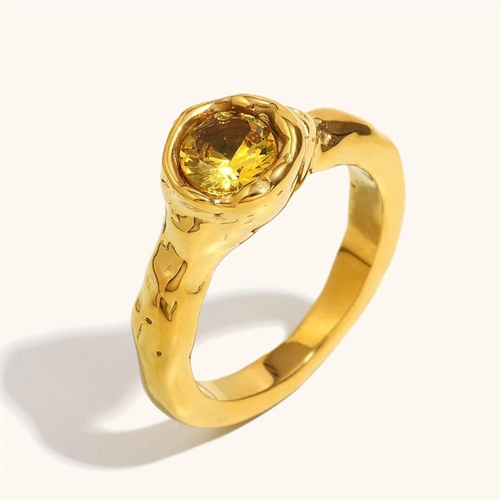 Champagne CZ Molten Ring factory