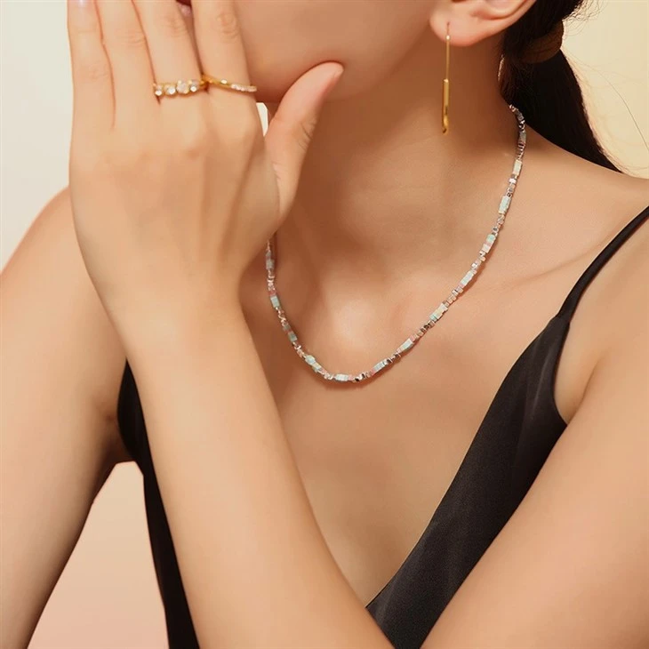 Dopamine Pastel Natural Stone Necklace suppliers