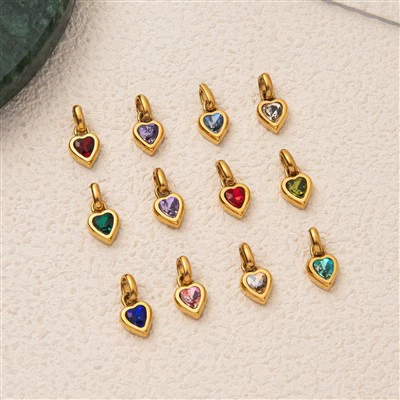 ہارٹ برتھ اسٹون لاکٹ چارمز