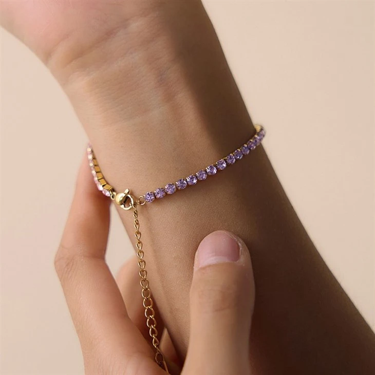 Stainless Steel Colourful Tennis Bracelet suppliers