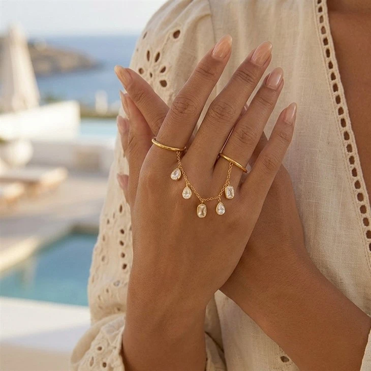 Tassel Linked Finger Rings price