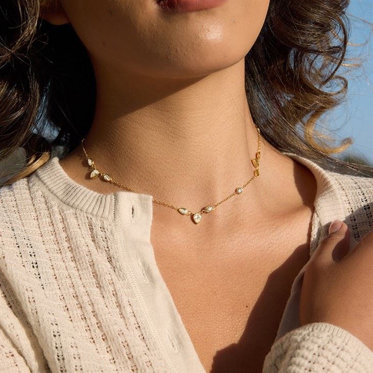 Teardrop Chain Mini Sparkle Necklace suppliers